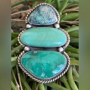 3 Stone Turquoise Ring